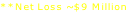 **Net Loss ~$9 Million